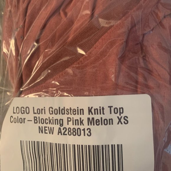 NWT LOGO LORI GOLDSTEIN KNIT TOP COLOR-BLOCKING PINK‎ MELON XS - Picture 7 of 8